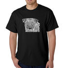 Camiseta Word Art Para Hombre - Cara de Pug - Negro