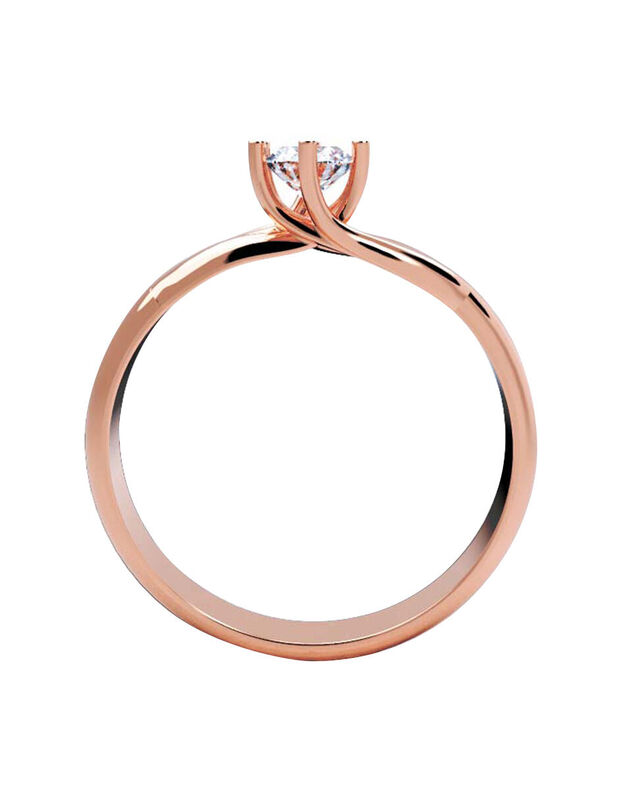 Anillo de Compromiso en Oro Rosa 10K con Circon... image number null