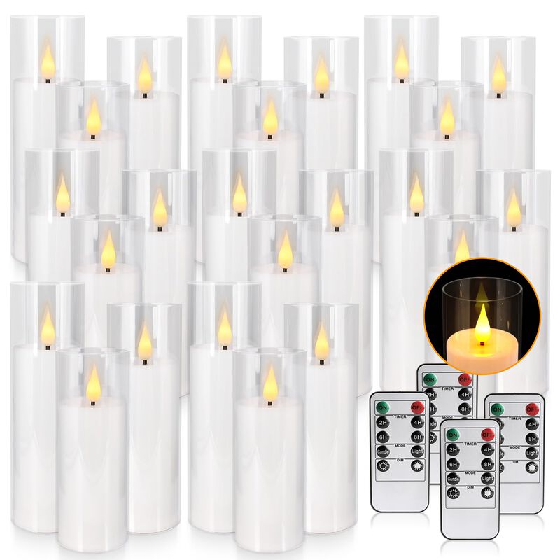 Velas Led Aamdkcyu Pack De 24 Blancas/transpare... image number null