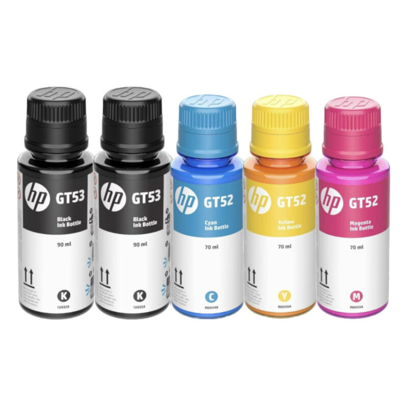 5 Tintas HP 3xGT52 / 2xGT53 y 1000 hojas papel... image number null