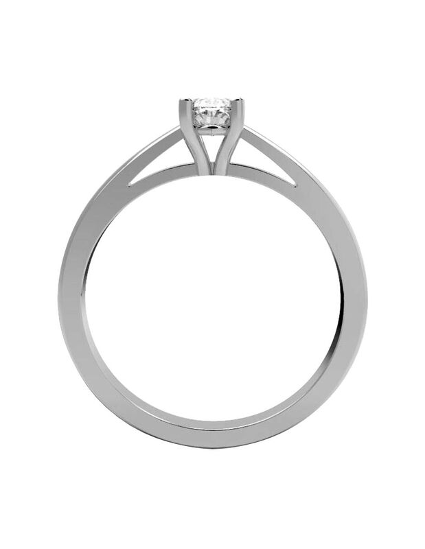 Anillo de Compromiso en Oro Blanco 10K con Circ... image number null