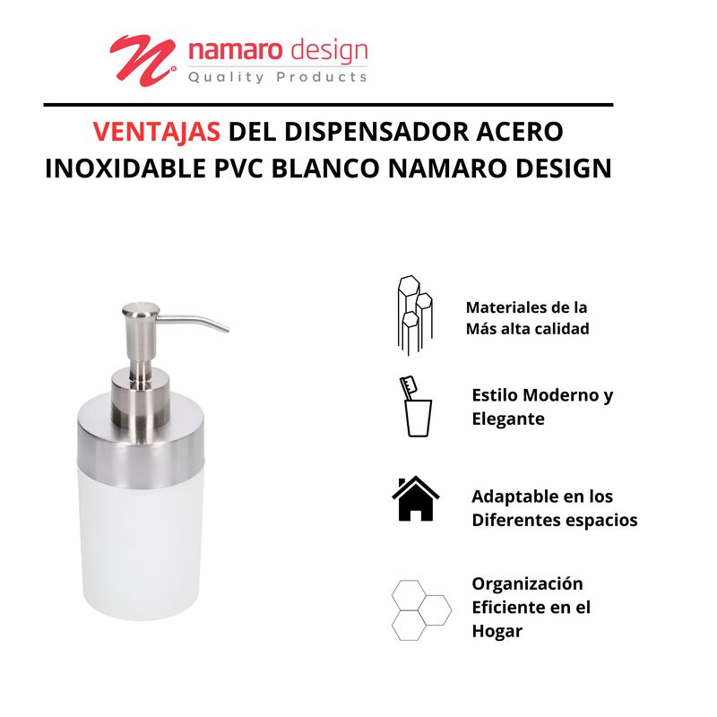 Dispensador De Acero Inoxidable Con PVC Blanco ... image number null