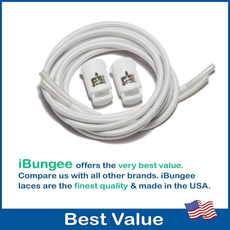 Cord&oacute;n Ibungee Laces 76 cm Blanco El&aacute;stico Sin ... image number null