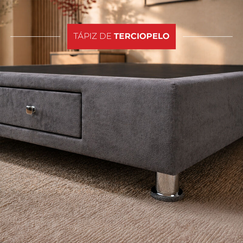 Base De Cama Matrimonial Con Caj&oacute;n Incluido, Te... image number null