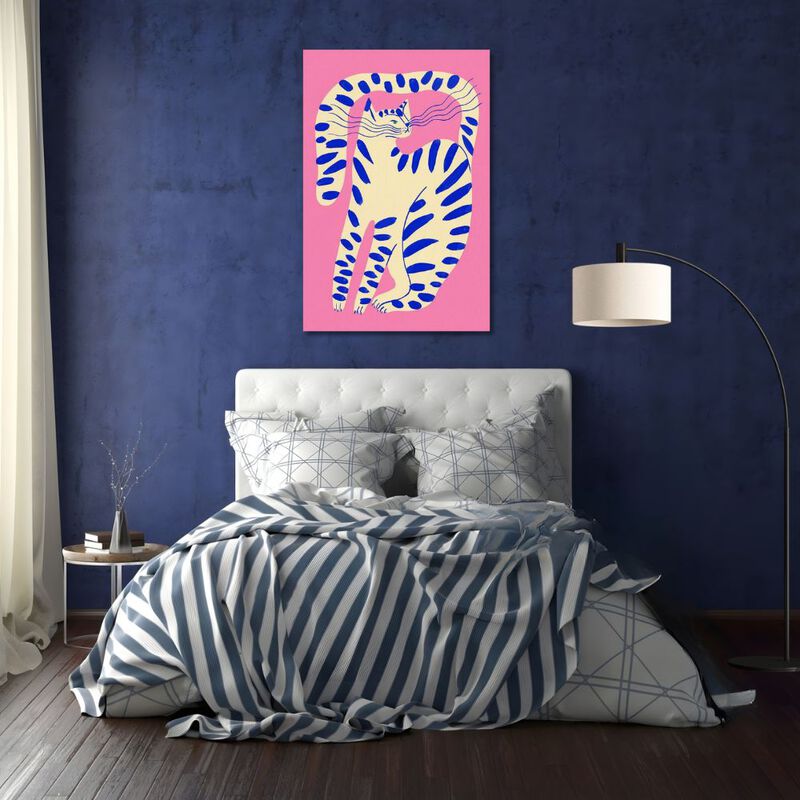 Cuadro Decorativo Impreso 20x30cm Gato Azul image number null