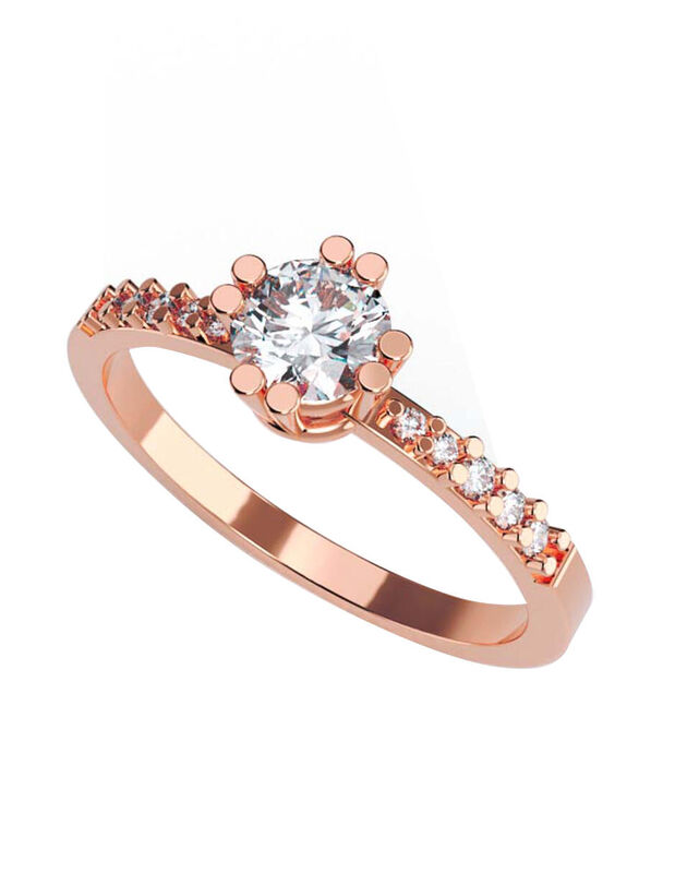 Anillo de Compromiso en Oro Rosa 10K con Circon... image number null