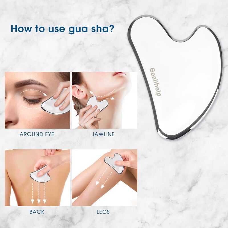 Face Roller & Gua Sha Bealihelp Facial De Acero... image number null