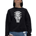 Sudadera De Cuello Redondo Word Art Para Mujer - G&eacute;neros Musicales Guitar Head - Negro
