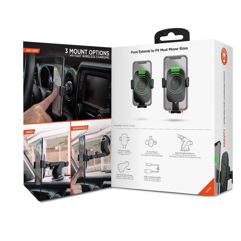 Soporte y cargador inal&aacute;mbrico HYPERGEAR 15w au... image number null