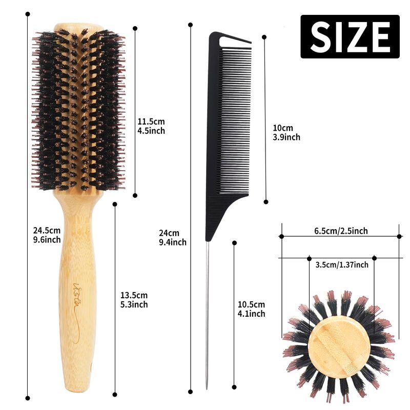 Cepillo De Pelo Vista Round Boar Bristle Bamboo... image number null