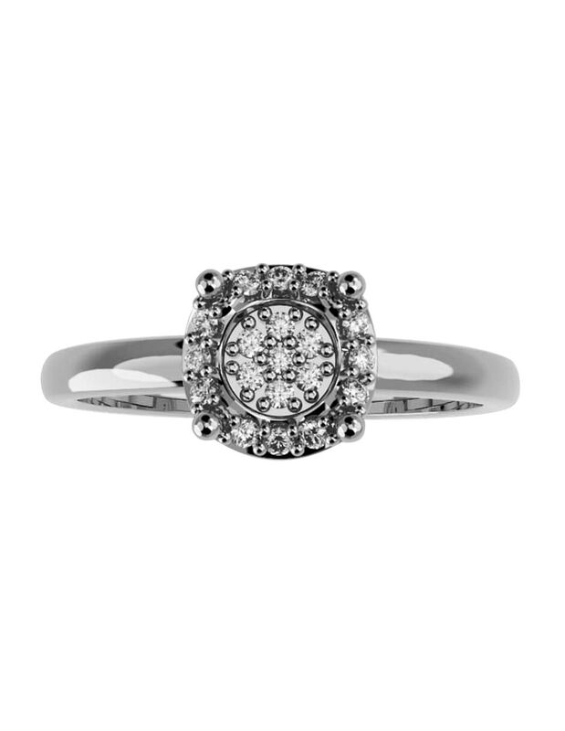 Anillo de Compromiso en Oro Blanco 10K con Circ... image number null