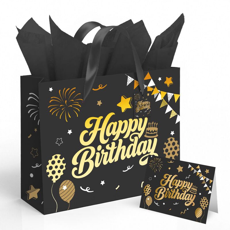 Bolsa De Regalo Sipthene 33 cm Negra De Cumplea... image number null