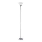 L&aacute;mpara De Pie Globe Elliott De 183 Cm Con Pantalla Blanca Plateada