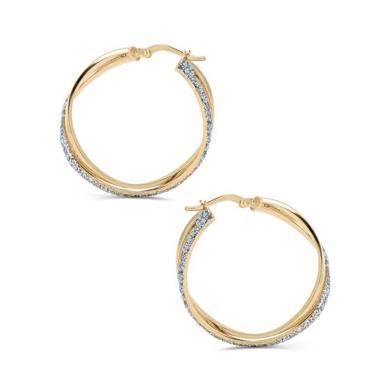 Arracadas Oro Amarillo 10k Con Glitter 22mm | B... image number null
