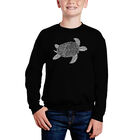Sudadera De Cuello Redondo Word Art Para Ni&ntilde;o - Tortuga - Negro