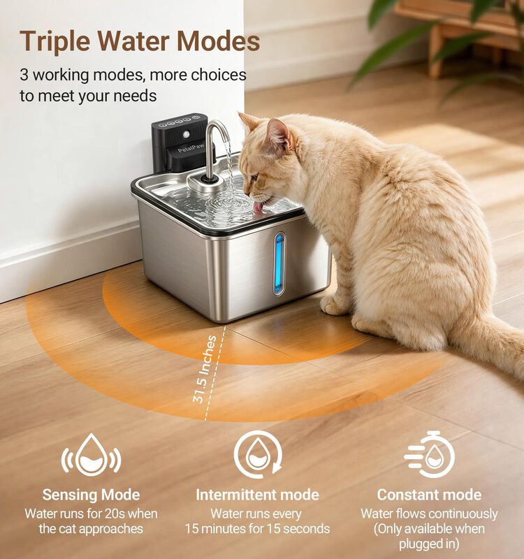 Fuente De Agua Para Gatos Petalpaw Inal&aacute;mbrica ... image number null