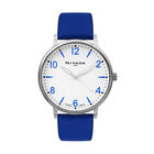 Reloj Nivada Corporate Cab Acero/Piel Azul Carat Blanca Arab