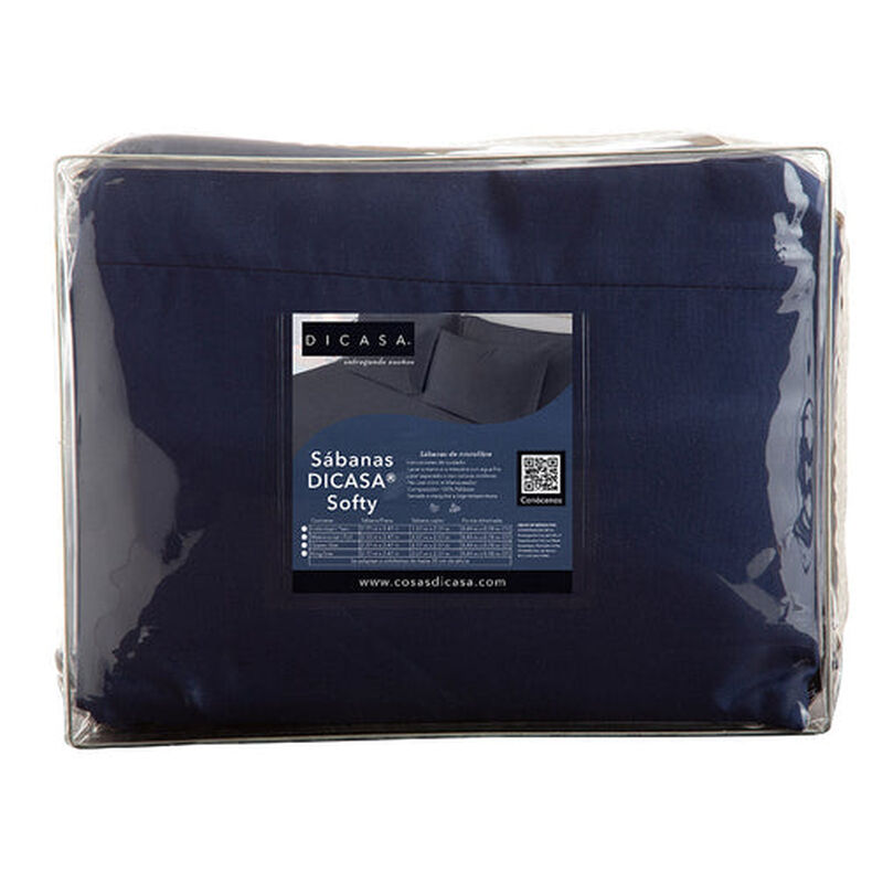 Juego de S&aacute;banas King Size Softy Azul Marino image number null