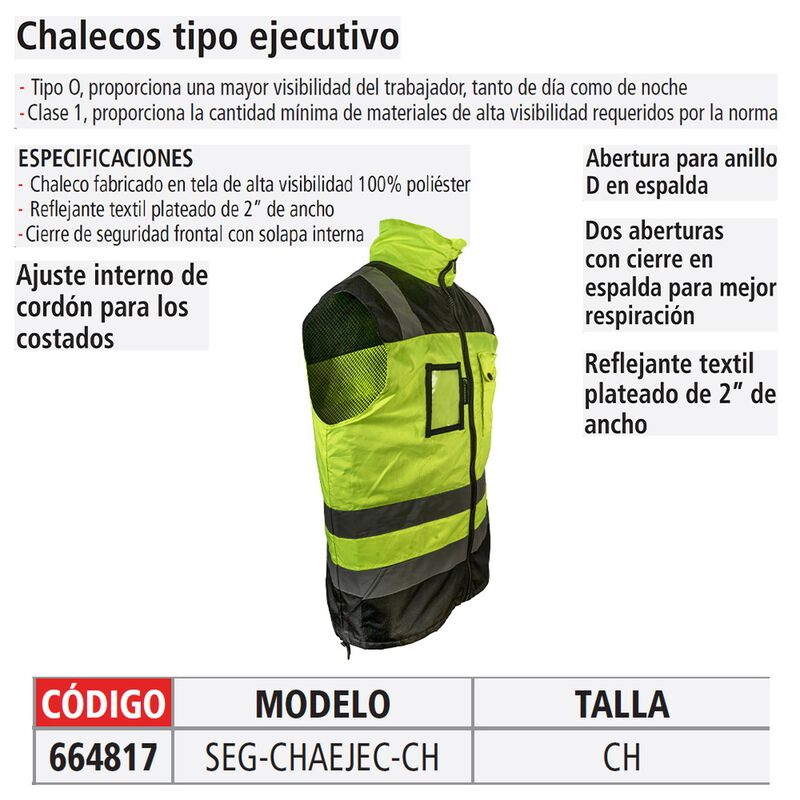 Chaleco Ejecutivo De Alta Visibilidad, Talla Ch... image number null