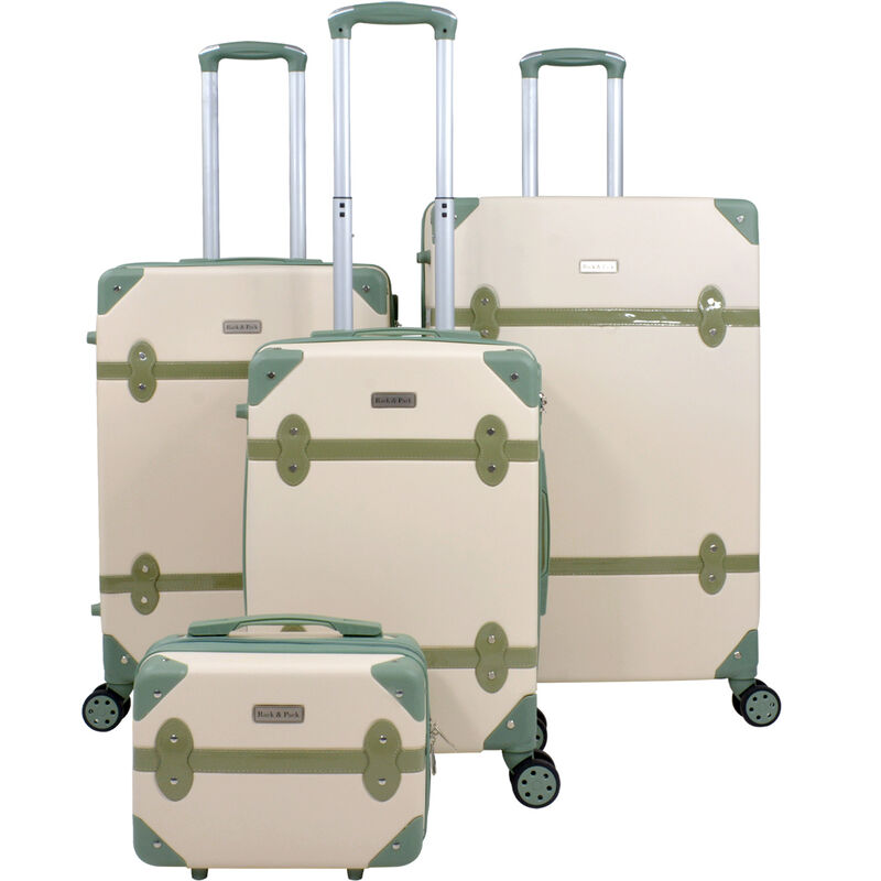 Set 4 Maletas Vintage Beige Retro Tipo Baul image number null