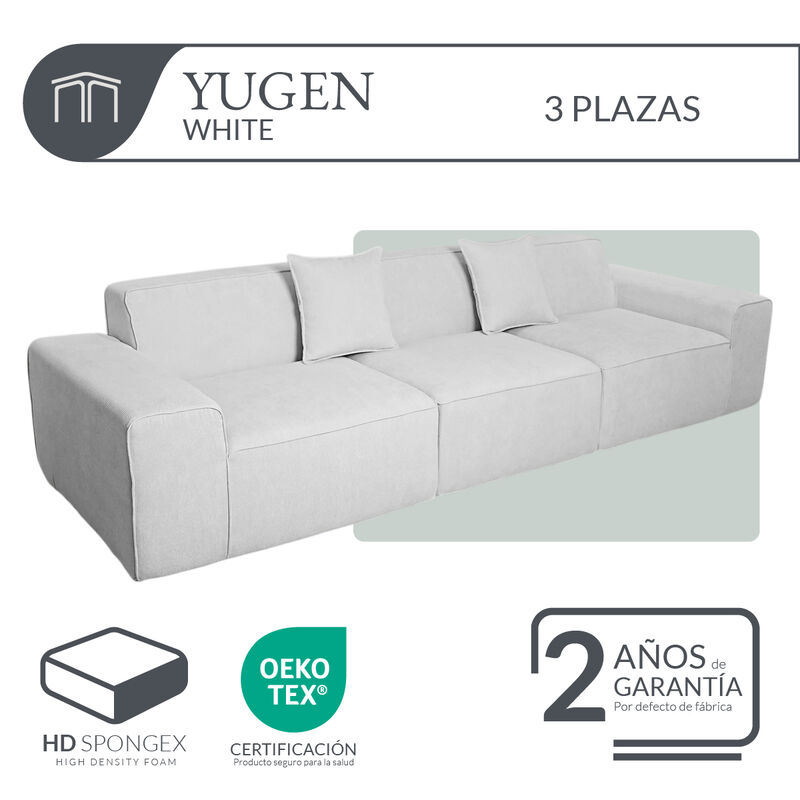 Sof&aacute; Espuma Alta densidad YUGEN White 3 plazas ... image number null