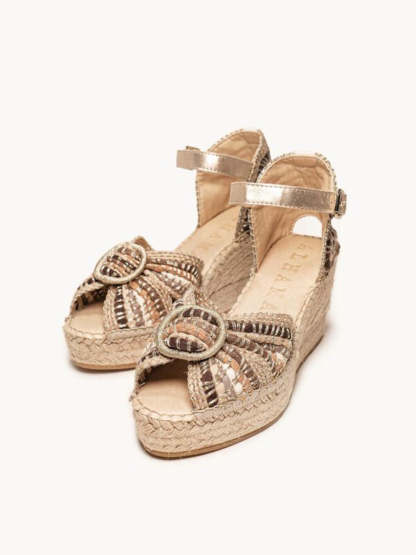 Amapola Cu&ntilde;a Media Plataforma Taloncillo Taupe image number null