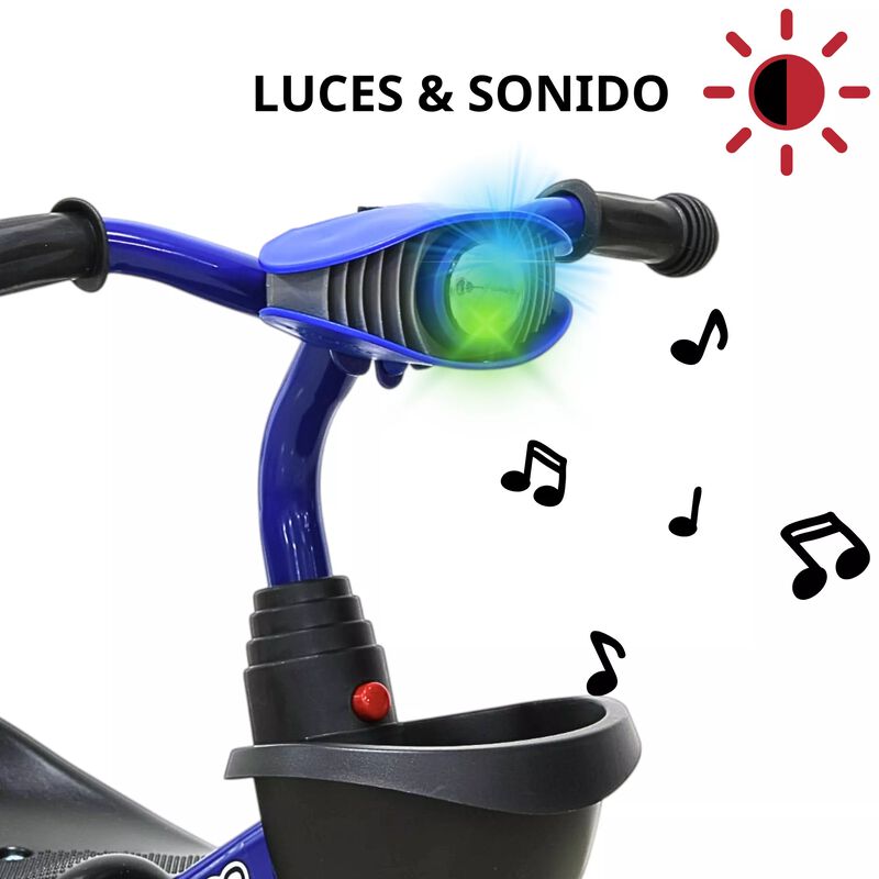 Triciclo Para Ni&ntilde;os Con Bast&oacute;n Torreta Con Luz ... image number null