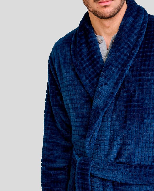 Bata Jacquard Cuadros Marino Marino image number null