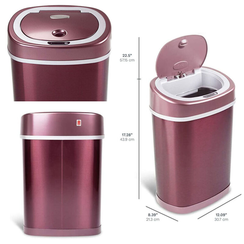 Bote De Basura Autom&aacute;tico Touchless 15l Vino Co... image number null