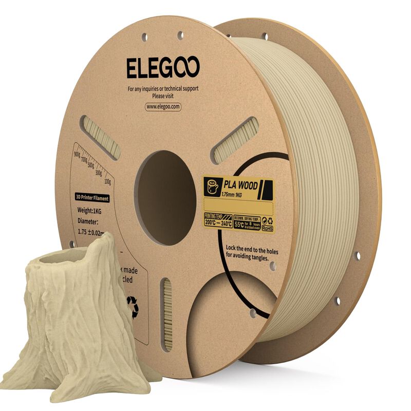 Filamento Pla Elegoo 1,75 mm Madera T&aacute;n 1 kg image number null