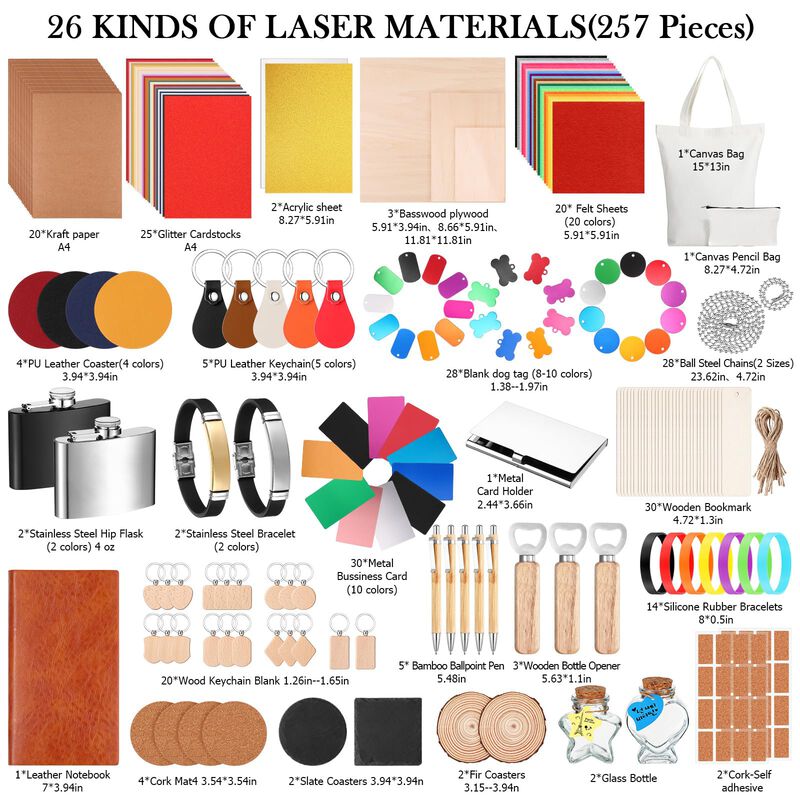 Kit De Materiales Para Grabado L&aacute;ser Dunzoom De... image number null