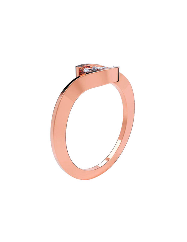 Anillo de Compromiso en Oro Rosa 14K con Circon... image number null