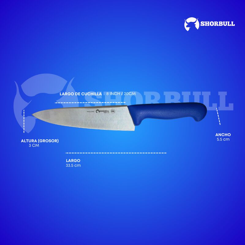 Cuchillo Chef 8 inch Hoja Acero Inoxidable Mang... image number null