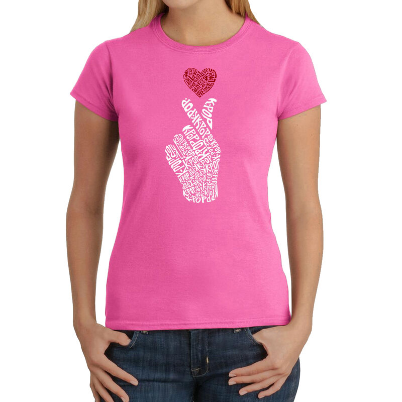 Camiseta Word Art Para Mujer - K-Pop- Rosa image number null