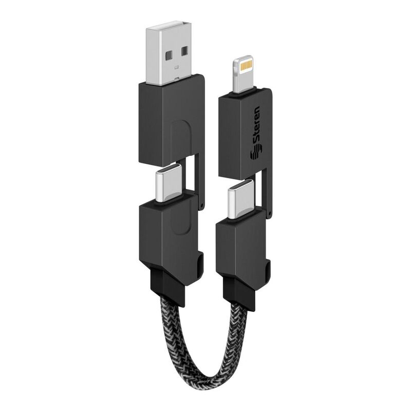Cable / Adaptador 4 en 1, USB/USB C a Lightning... image number null