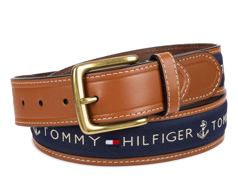 Cintur&oacute;n Tommy Hilfiger Con Cinta Incrustada Az... image number null