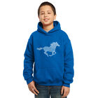 Sudadera Con Capucha Word Art Para Ni&ntilde;o - Razas De Caballos - Azul Rey