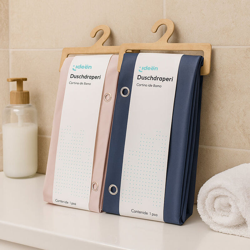 Juego de 2 Cortinas de Ba&ntilde;o - Color Rosa y Azul image number null