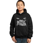 Sudadera Con Capucha Word Art Para Ni&ntilde;o - Bater&iacute;a - Negro