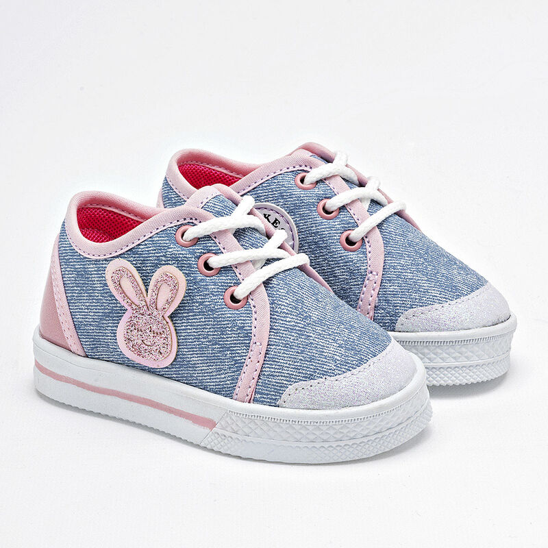 Chaparrin Tenis para beb&eacute; ni&ntilde;a. Azul rosa plata image number null