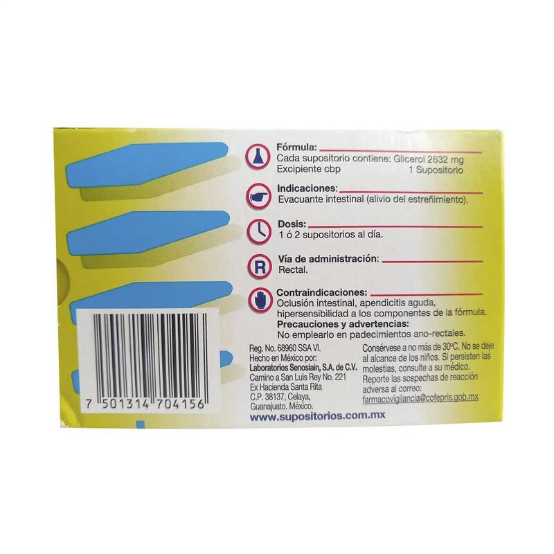 Senosiain Adulto 2.632g 10 Supositorios image number null
