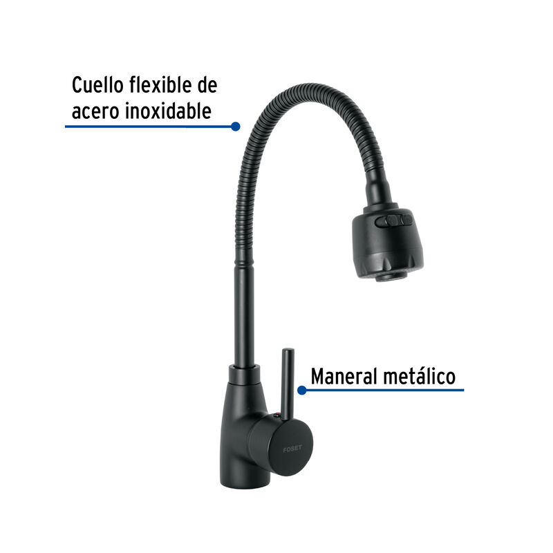 Monomando para Fregadero con Cuello Flexible Ne... image number null