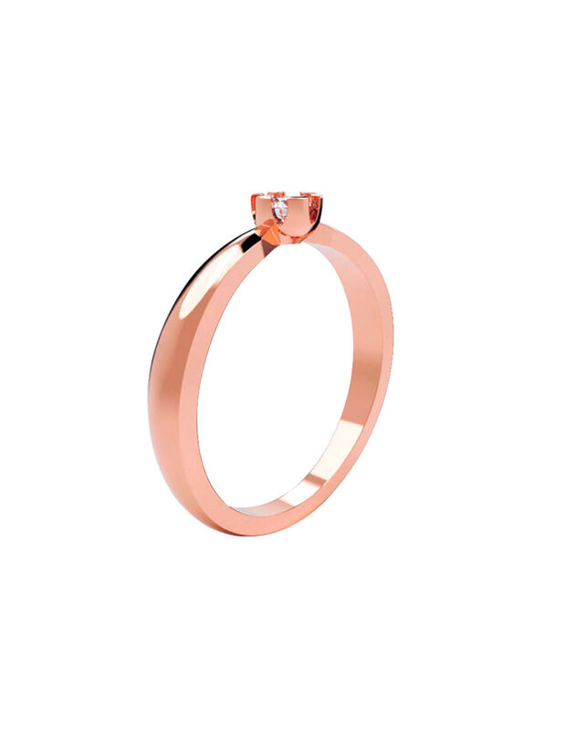 Anillo de Compromiso en Oro Rosa 14K con Circon... image number null