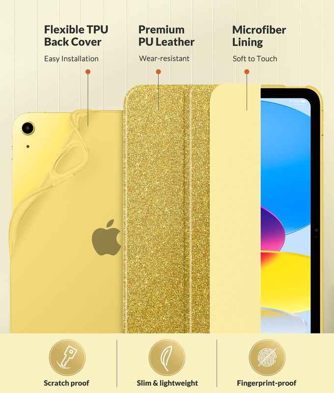 Funda Para Ipad Moko 11/10&ordf; Generaci&oacute;n Oro Bril... image number null