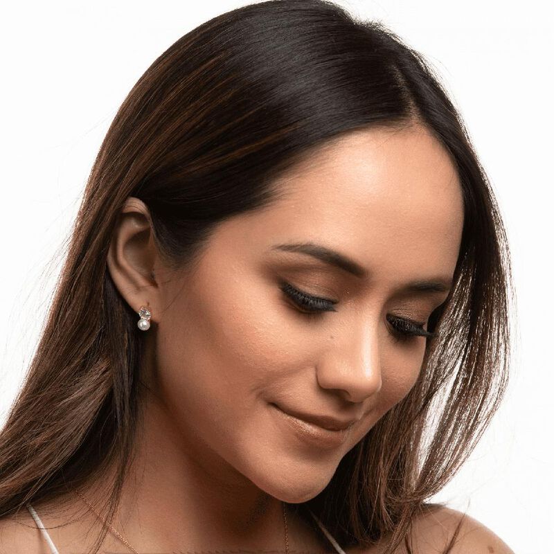 Aretes Mujer Perlas Joyer&iacute;a Acero Inoxidable Re... image number null