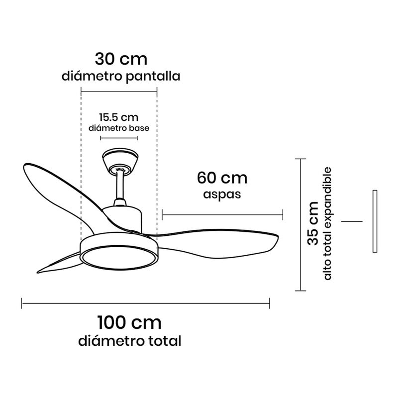 Ventilador de Techo MIL LUCES C&Eacute;FIRO Negro Mate... image number null