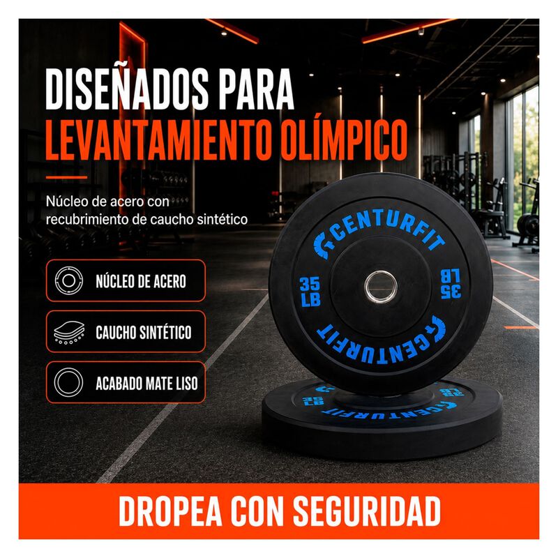 Par Disco Bumper Olimpico Libras Centro Aceroca... image number null