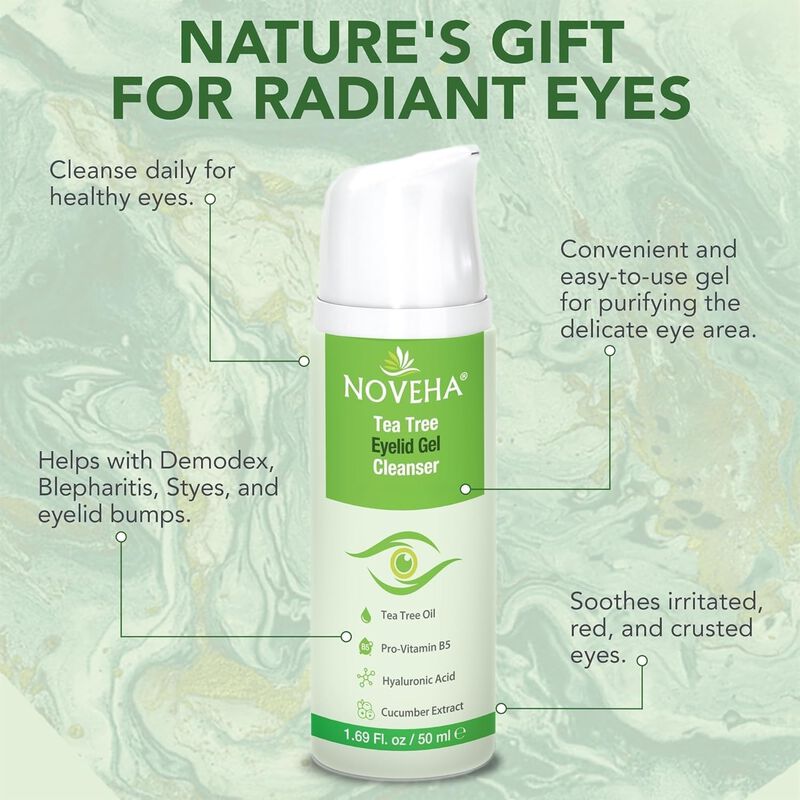 Gel Limpiador De P&aacute;rpados Noveha Tea Tree Para ... image number null