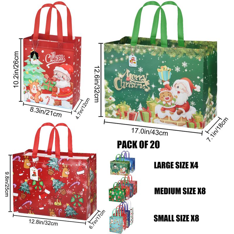 Bolsas De Regalo Navide&ntilde;as Borkinha Pack De 20 ... image number null