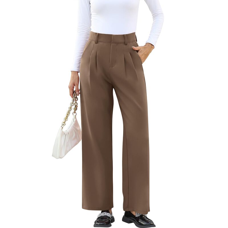 Pantalones Nimin Talle Alto Corte Suelto Tostad... image number null
